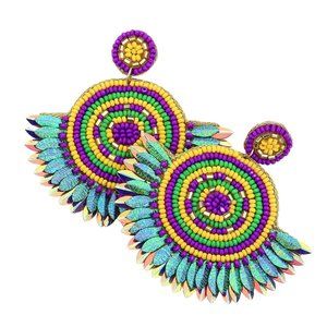 MARDI GRAS EARRINGS, PARTY EARRINGS, CARNIVAL JEWELRY, MARDI GRAS ACCESSORIES